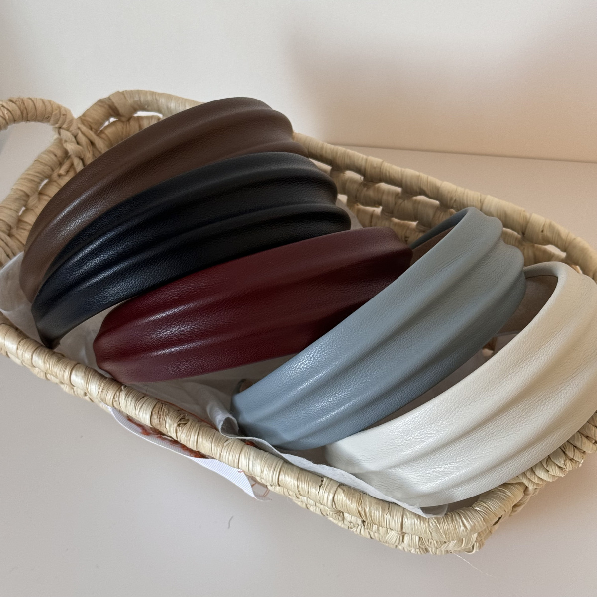 Leatherwork Pony - PU Leather Wide Headbands Hairbands Women