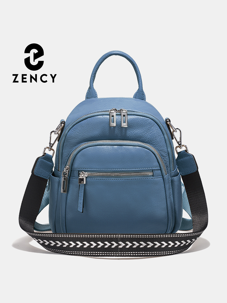 Leather Work Bag Women - Zency Genuine Leather Small Backpack Knapsack