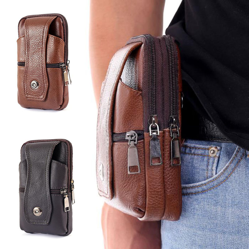 1Pcs Men Cell Phone Belt Pack  - Leatherwork Fasteners ulasan dan harga