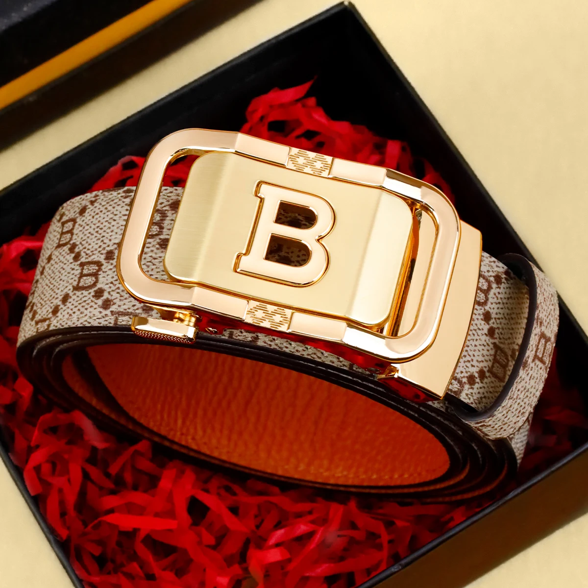Men's Leather Belt with Automa - Leather Works Belt ulasan dan harga