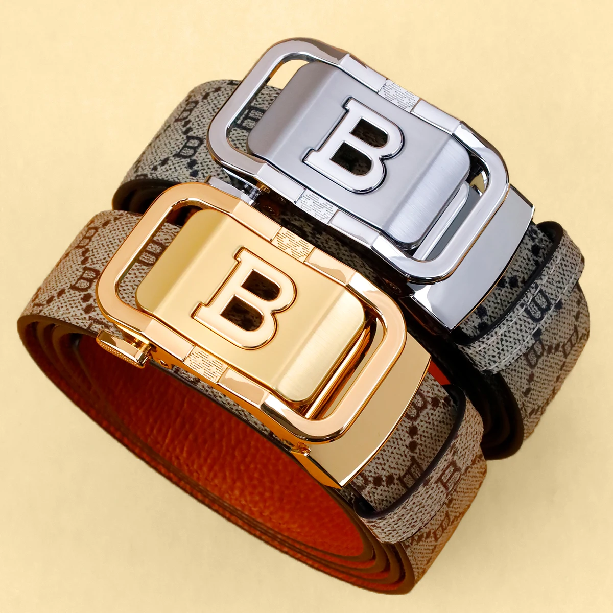 Men's Leather Belt with Automa - Leather Works Belt ulasan dan harga