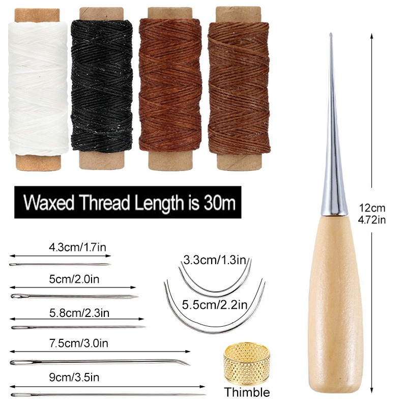 13pcs Waxed Thread Leatherwork - Leatherwork For Beginners ulasan dan harga