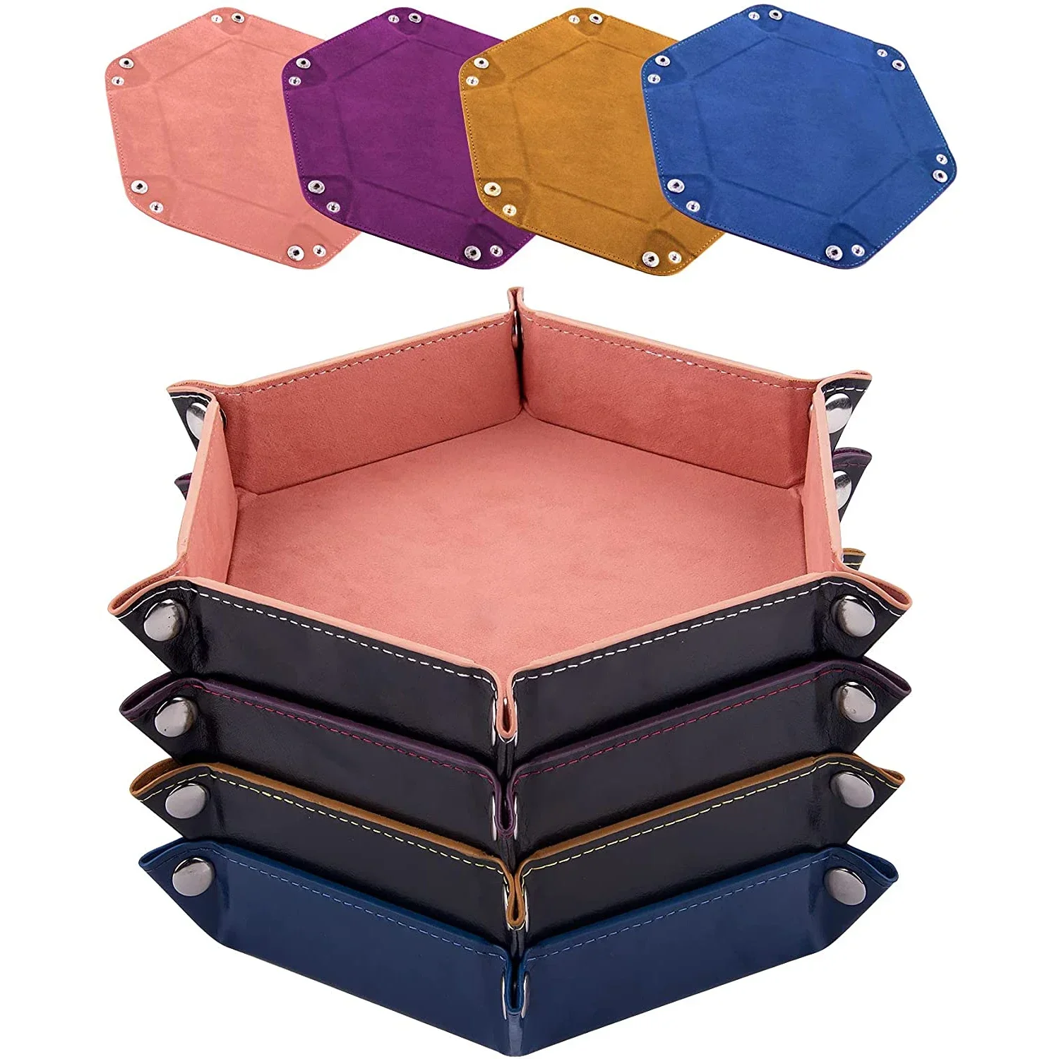 Dice Tray Hexagon  Rolling Hol - Leatherwork Desk ulasan dan harga