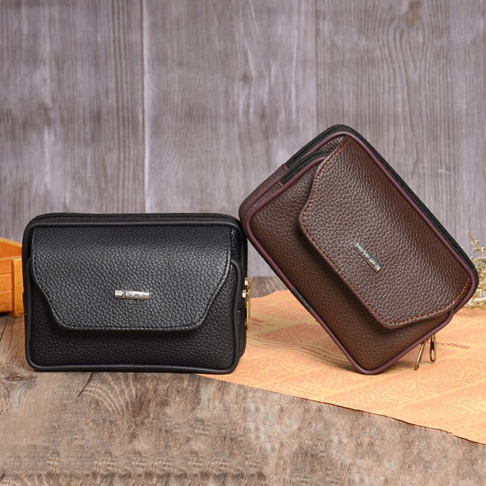 Casual PU Leather Men Waist Ba - Leatherwork Fasteners ulasan dan harga