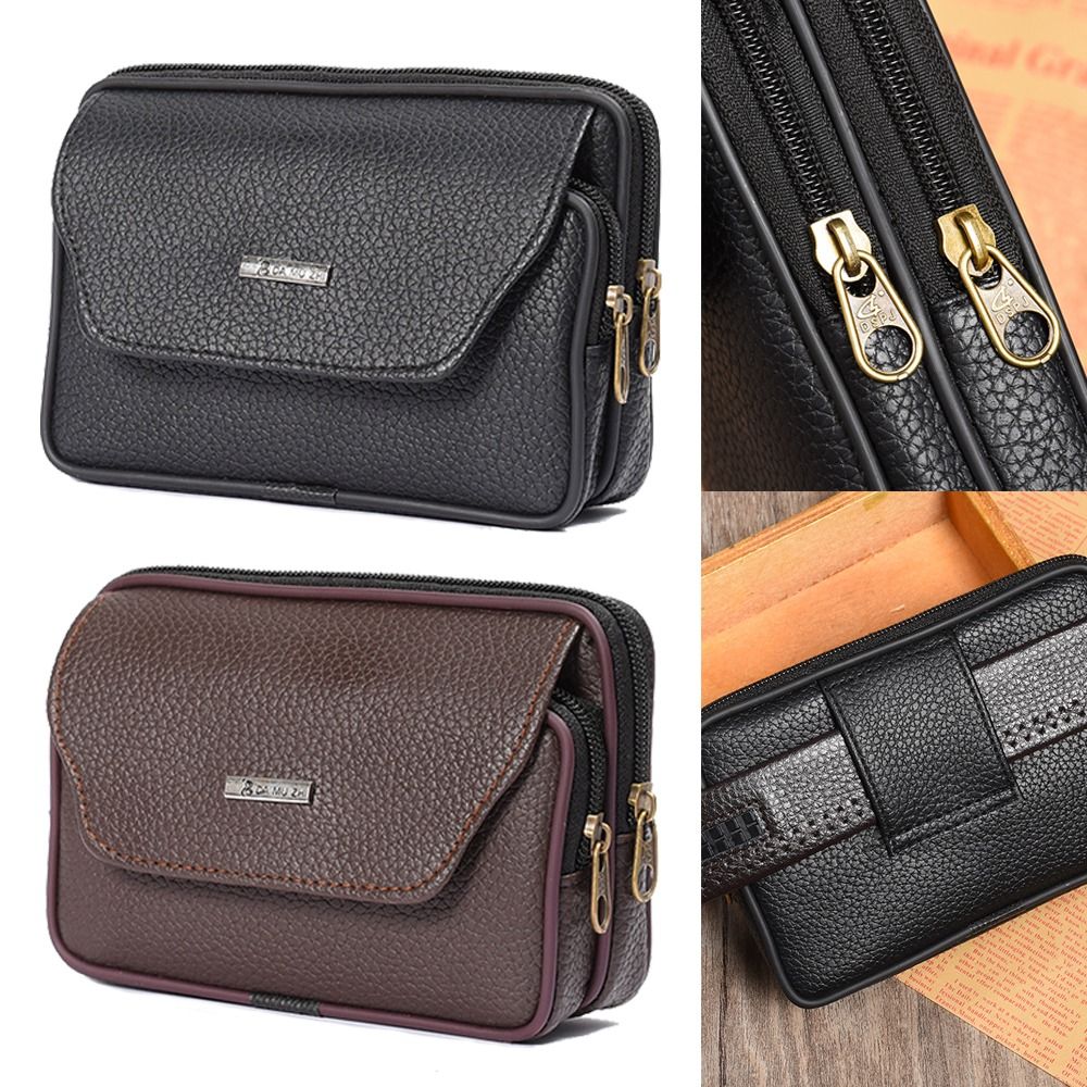 Casual PU Leather Men Waist Ba - Leatherwork Fasteners ulasan dan harga