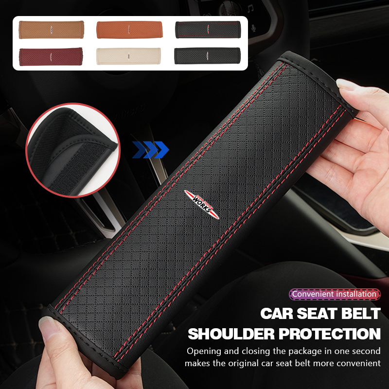 Leather Car Seat Belt Protecto - Leather Works Belt ulasan dan harga