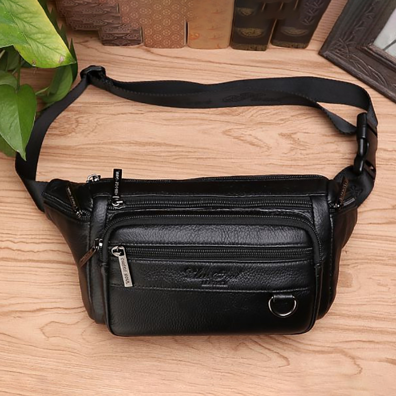 Men Waist Fanny Bags Sling Che - Leatherwork Fasteners ulasan dan harga