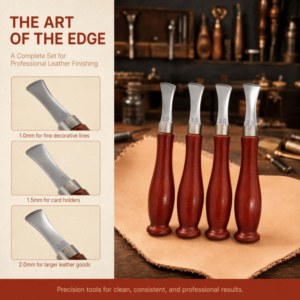 4pcs Precision Beveler Leather - Leatherwork Edge Creaser ulasan dan harga