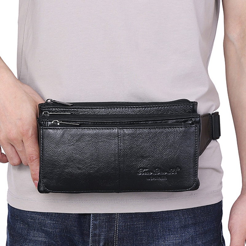 Men Waist Fanny Pack Belt Hip  - Leatherwork Fasteners ulasan dan harga