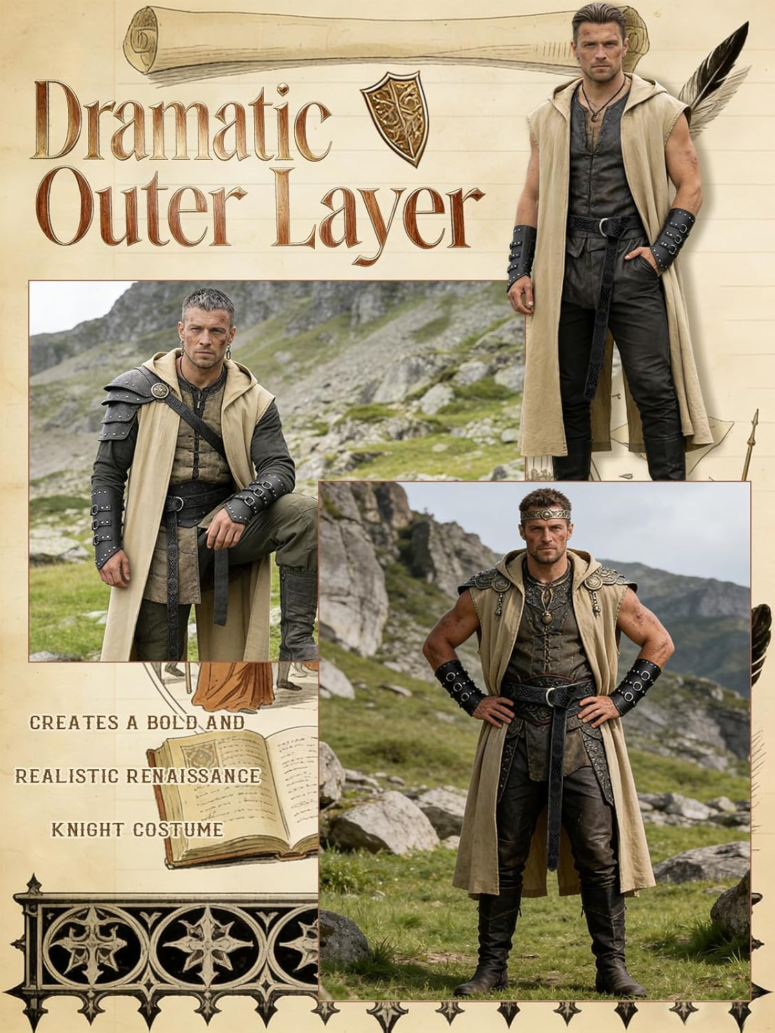 Men’s Renaissance Costume Set  - Leatherwork Fasteners ulasan dan harga