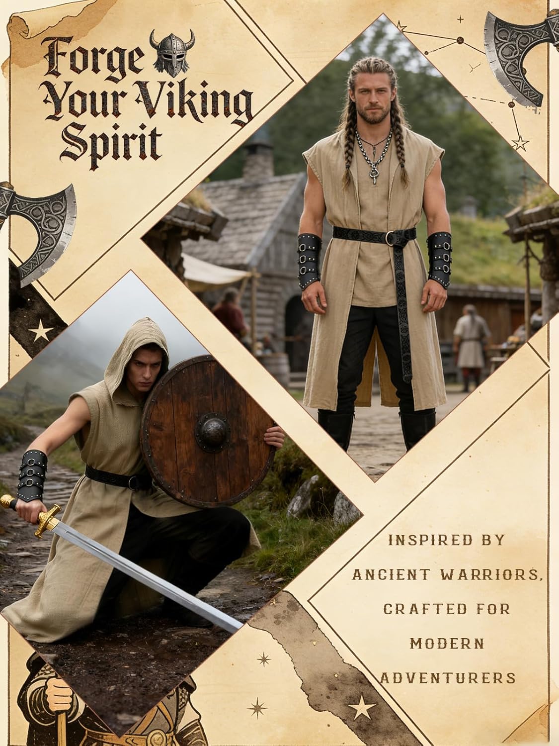 Men’s Renaissance Costume Set  - Leatherwork Fasteners ulasan dan harga