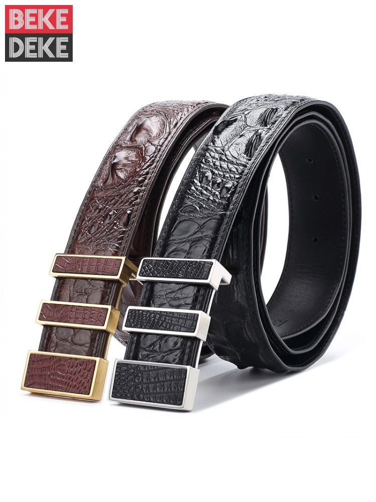 High Quality Men Crocodile Gen - Leather Works Belt ulasan dan harga