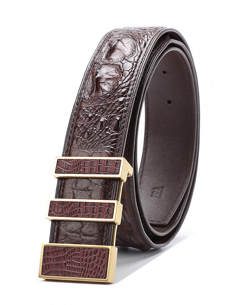 High Quality Men Crocodile Gen - Leather Works Belt ulasan dan harga