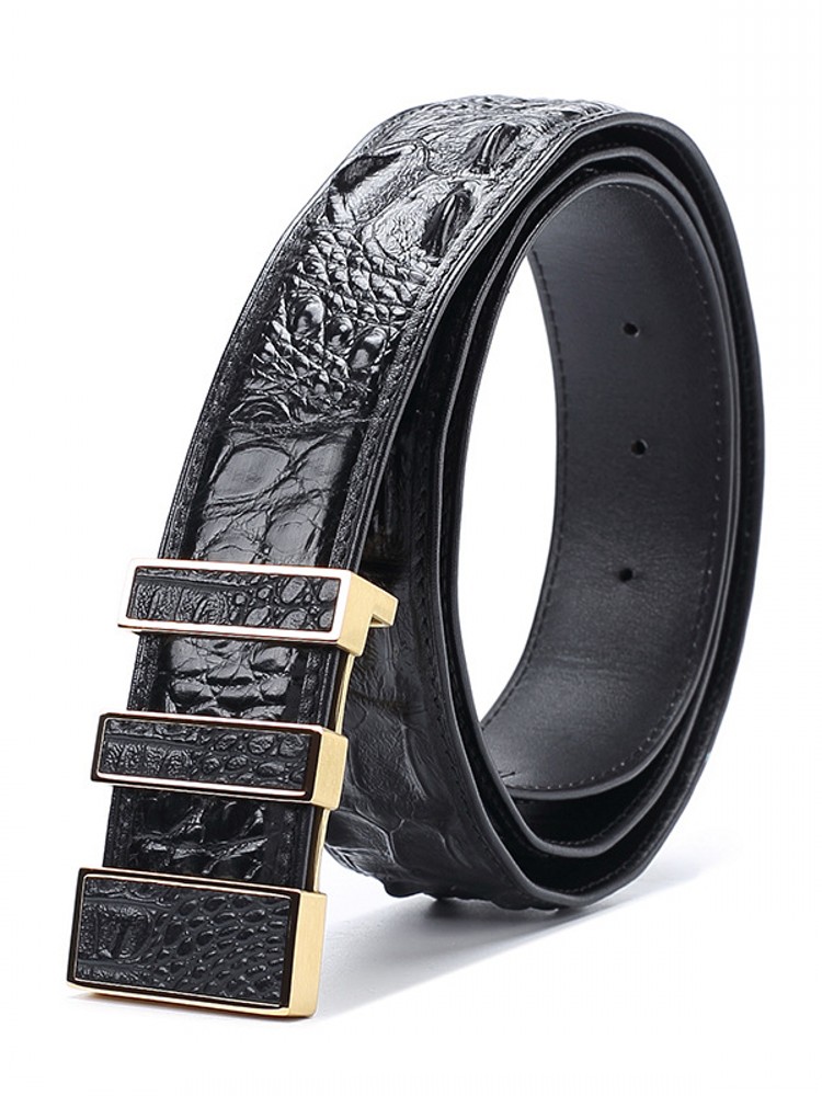 High Quality Men Crocodile Gen - Leather Works Belt ulasan dan harga
