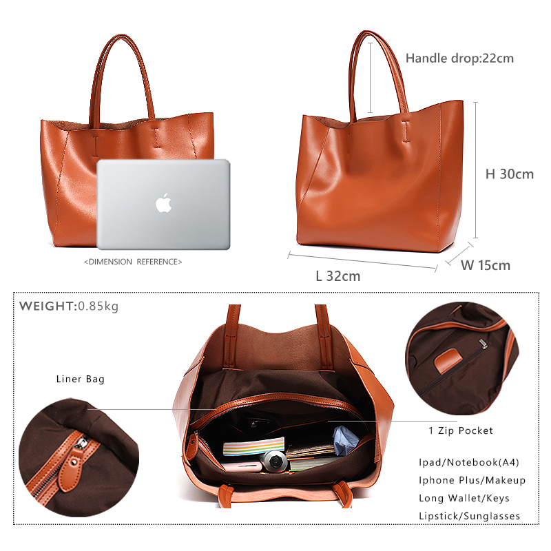 Minimalist Big Tote Bag Women  - Leather Work Bag Women ulasan dan harga