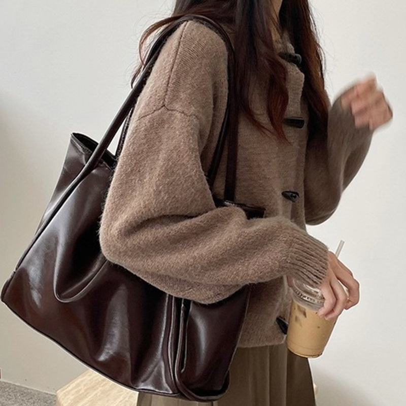 2026 Women New Vintage Shoulde - Leather Work Bag Women ulasan dan harga