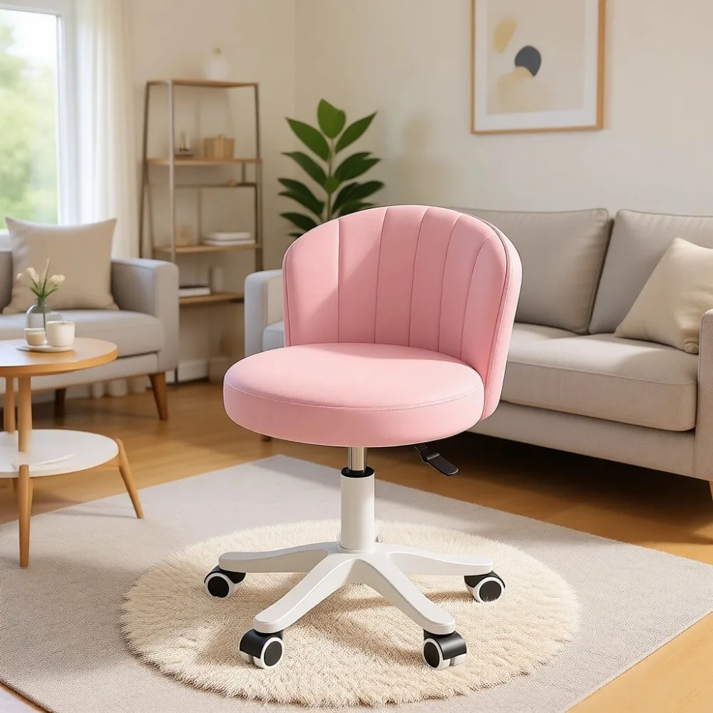 Round Rolling Desk Chair Armle - Leatherwork Desk ulasan dan harga