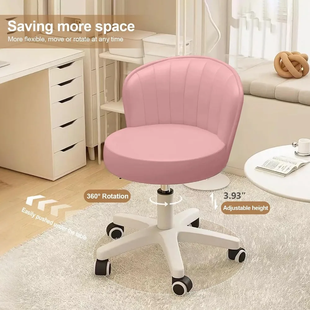 Round Rolling Desk Chair Armle - Leatherwork Desk ulasan dan harga