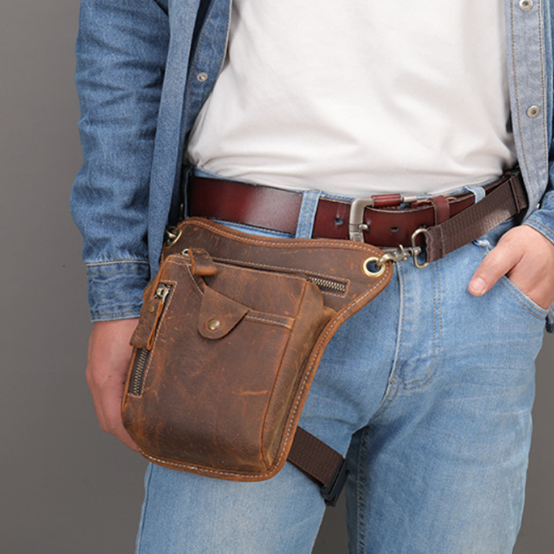 Vintage Men Waist Fanny Pack D - Leatherwork Fasteners ulasan dan harga