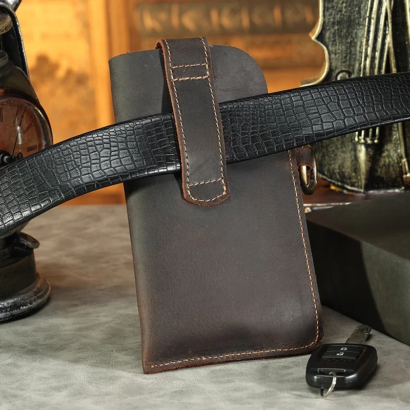 Mens Genuine Leather Waist Bag - Leatherwork Fasteners ulasan dan harga