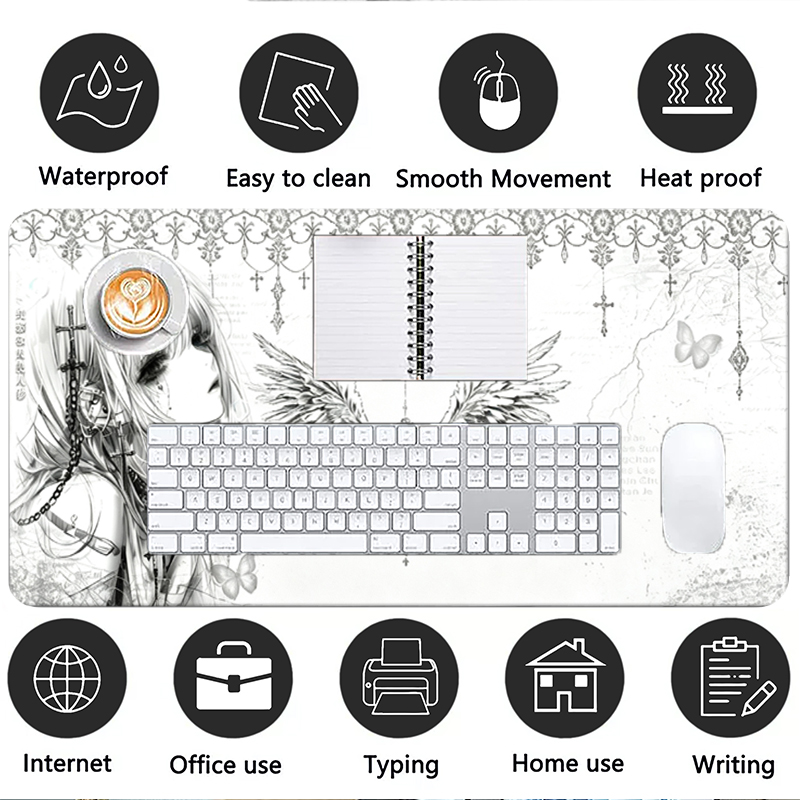 Leather Mousepad Black White A - Leatherwork Desk ulasan dan harga