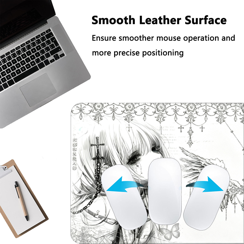 Leather Mousepad Black White A - Leatherwork Desk ulasan dan harga