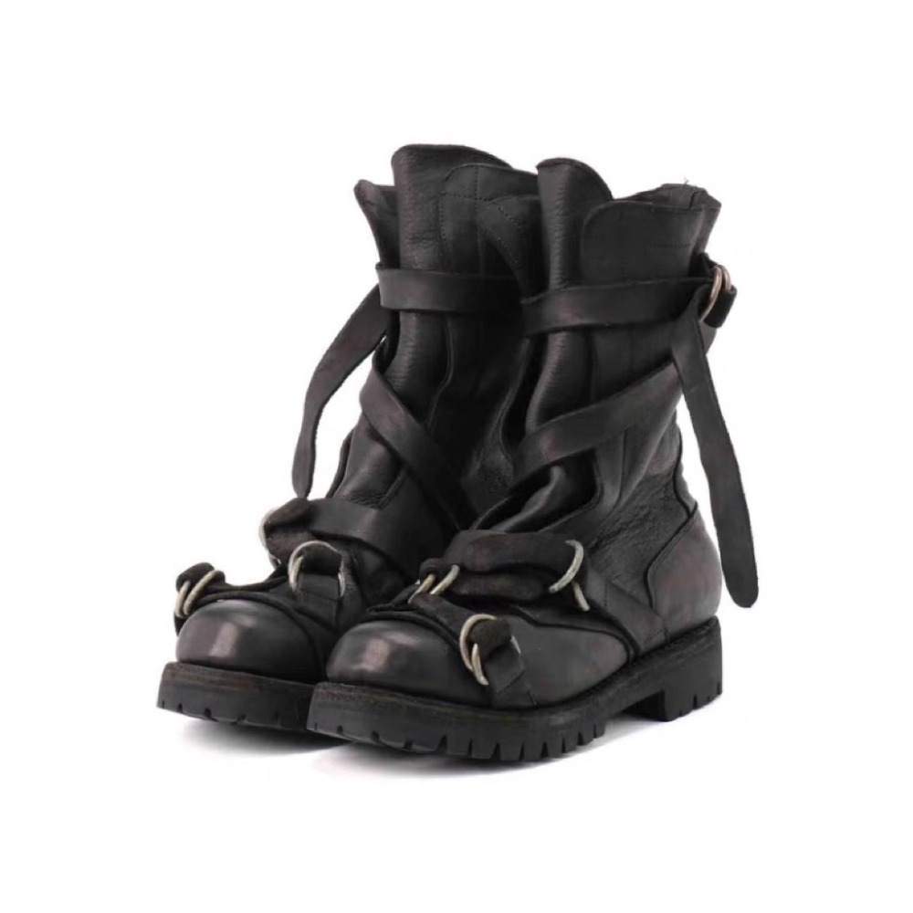 Men's Leather Motorcycle Boots - Leatherwork Fasteners ulasan dan harga