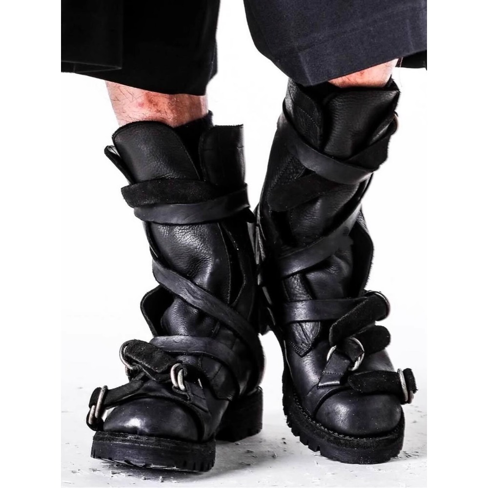 Men's Leather Motorcycle Boots - Leatherwork Fasteners ulasan dan harga