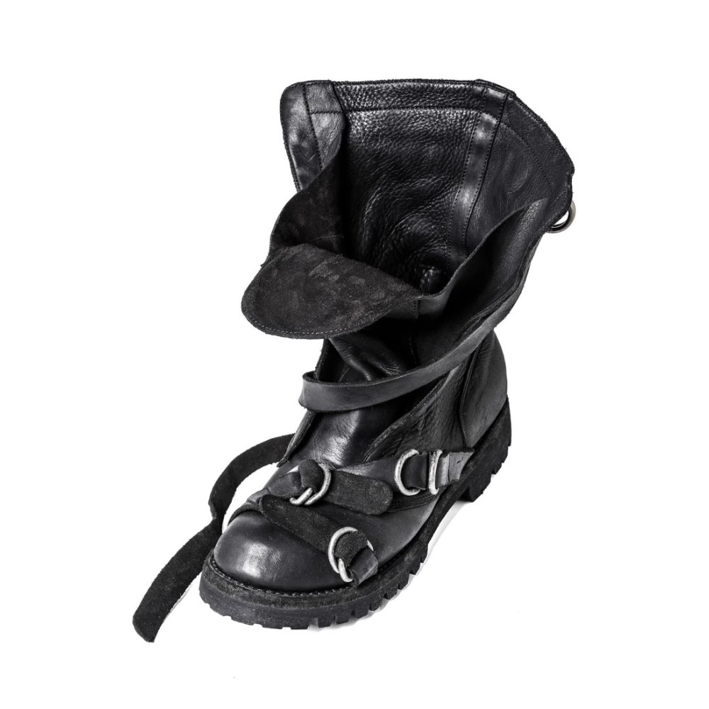 Men's Leather Motorcycle Boots - Leatherwork Fasteners ulasan dan harga
